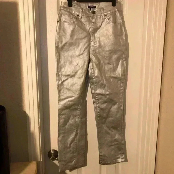 Metallic Straight Leg Jeans - Picture 6 of 11